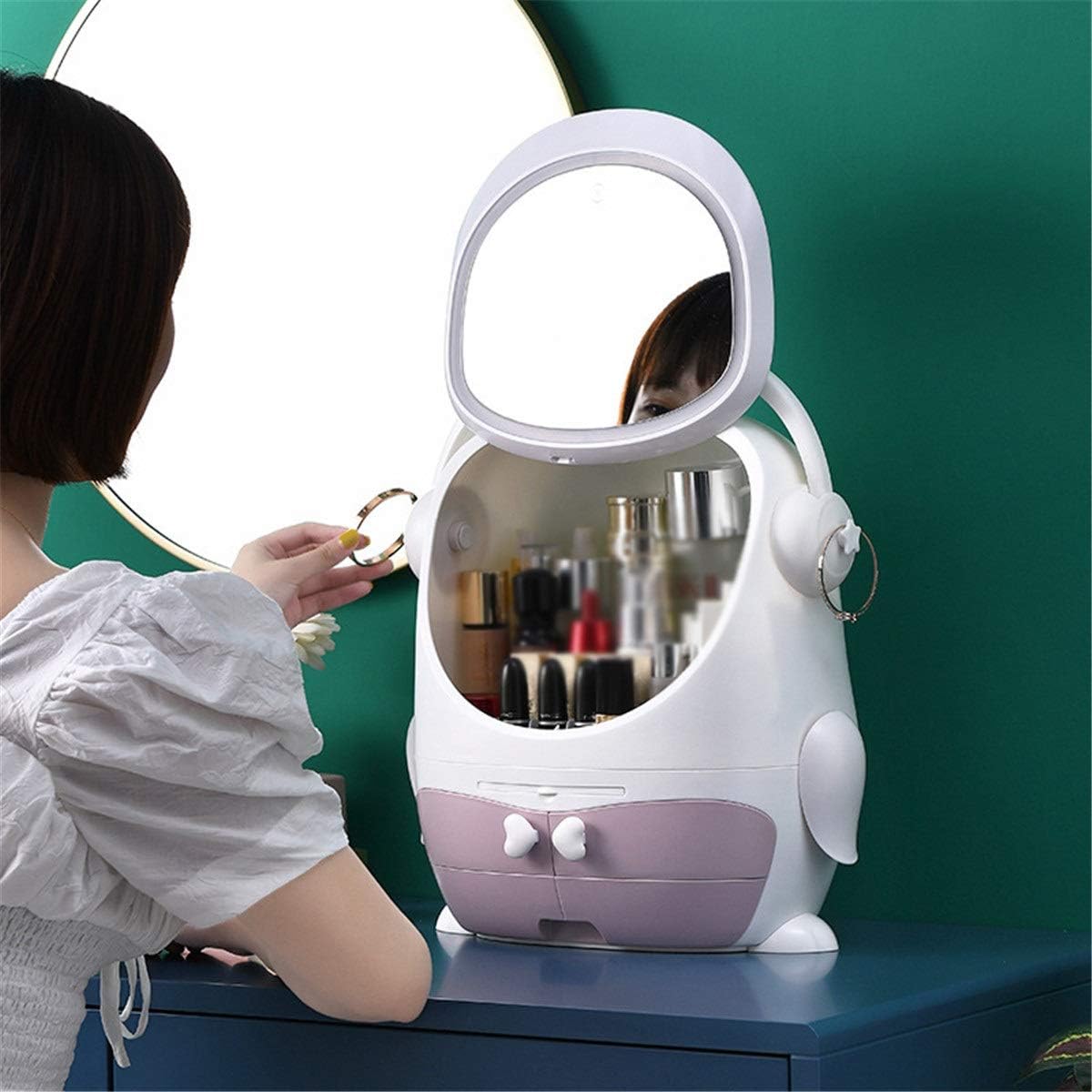 Modern Cosmetic Organizer with LED Mirror